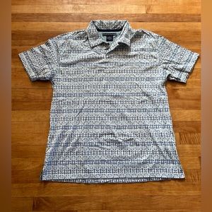 Vintage Tommy Hilfiger Hawaiian Floral Collar Polo Short Sleeve Shirt Men Large